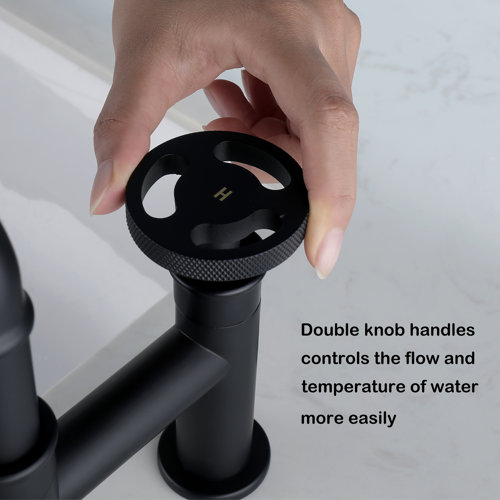 Inhouse Deck Mounted Dual Handle Bridge Bathroom Faucet | Wayfair